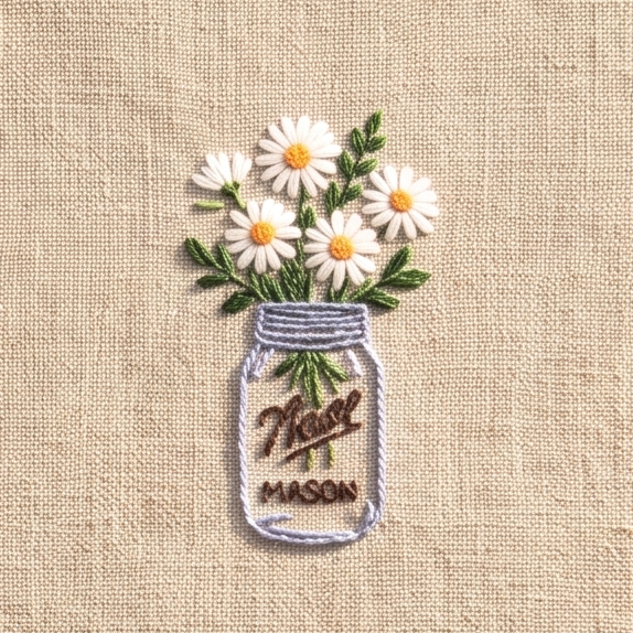 8 Mini Floral Hand Embroidery Kit (Printed Linen & Threads Included)