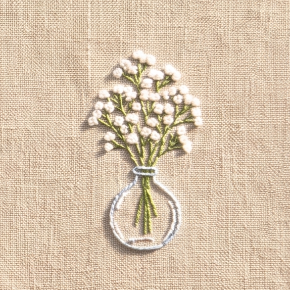 8 Mini Floral Hand Embroidery Kit (Printed Linen & Threads Included)