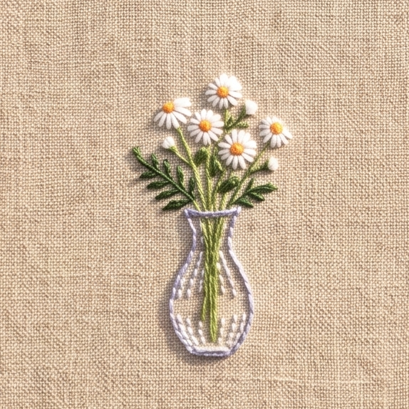 8 Mini Floral Hand Embroidery Kit (Printed Linen & Threads Included)